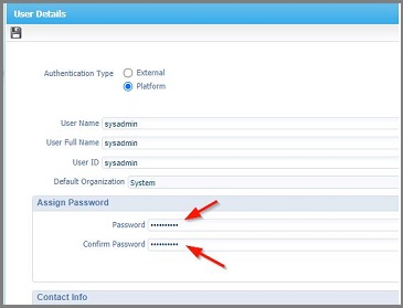 Create a Password for Sysadmin