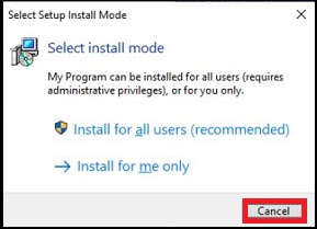 Install in Install mode