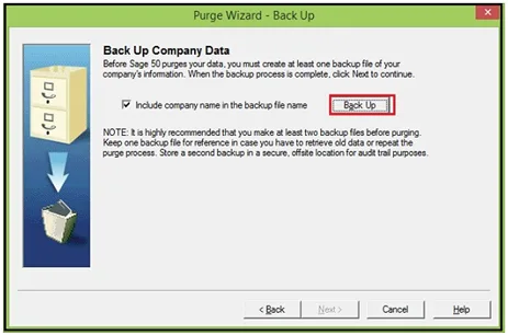 Purge Old Employees in Sage 50 4 Purge Wizard - BackUp