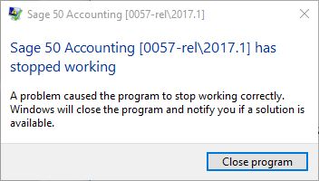 Sage 50 Error 0057 REL 2013.2