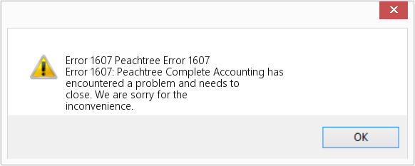 Sage error 1607 peachtree error 1607