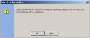 Fix Sage 50 the Installation of the Pervasive Database has Failed Error
