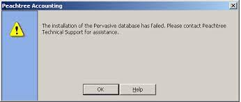 Installation of the Pervasive Database has Failed Error