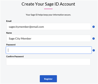 Register or Create a Sage 50 ID