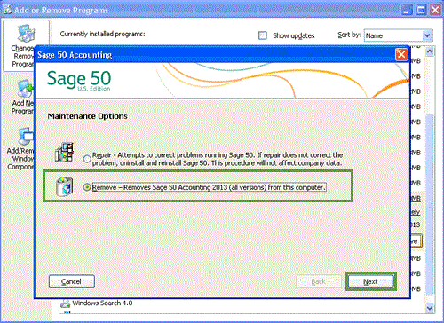 Remove Sage 50 Completely from your Computer