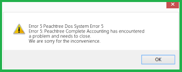 Sage Peachtree Run time error 5