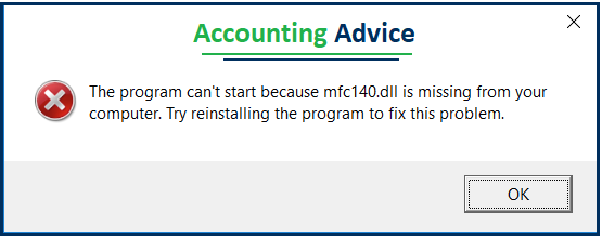 Missing mfc120.dll or mfc140.dll
