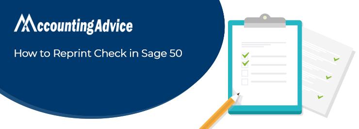 Reprint Check in Sage 50