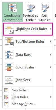 Highlight Cell Rules