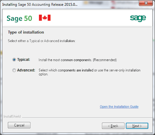 Sage 50 Type of Installation