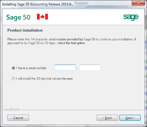 enter sage serial number 