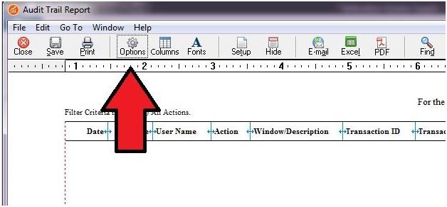 audit trail report window