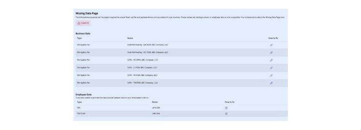 missing data page window