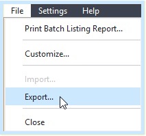 Batch listing report window