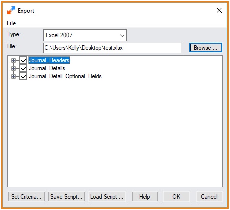 export window