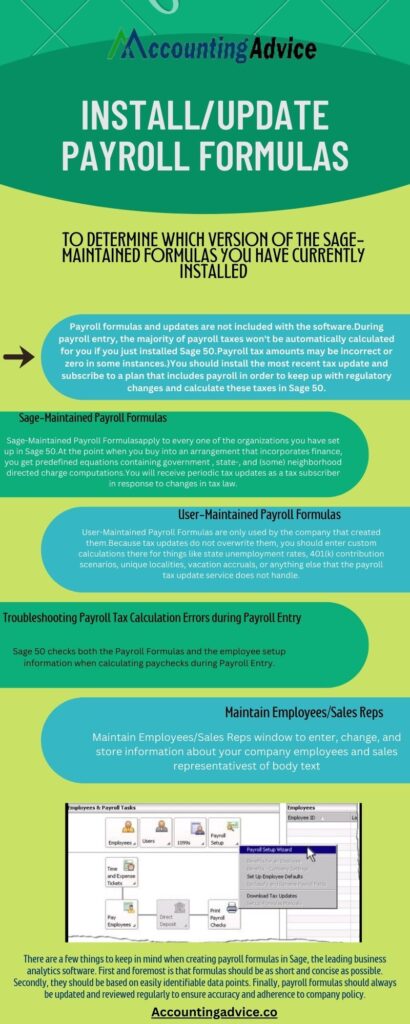 Install and Update Payroll Formulas window
