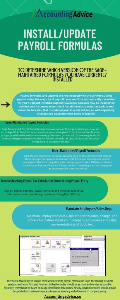 Install and Update Payroll Formulas window
