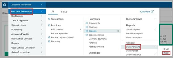 accounts receivable window