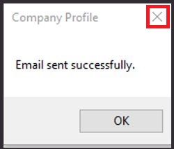 company profile mail window