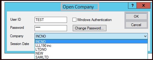 open company screen  window