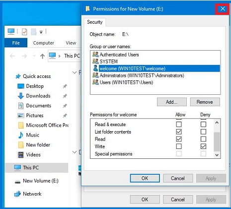 Change Permission for Users