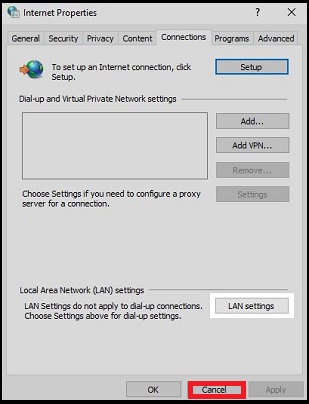 Check the LAN Settings
