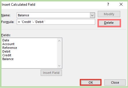 Insert calculated field create a new column