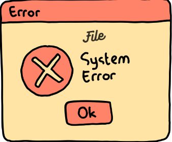 file system error 3 or 95 message window