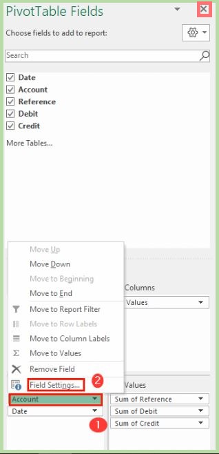 pivottable filed