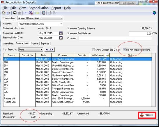 Last Reconciliation Accounting