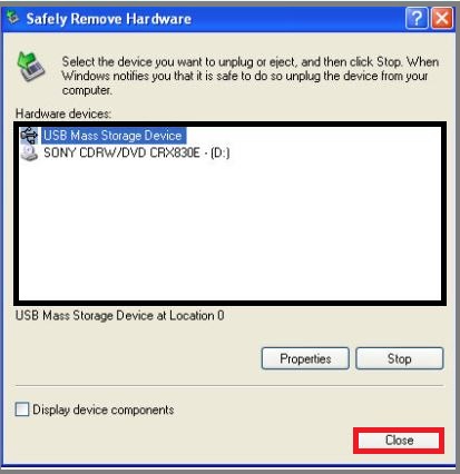 remove USB Drive