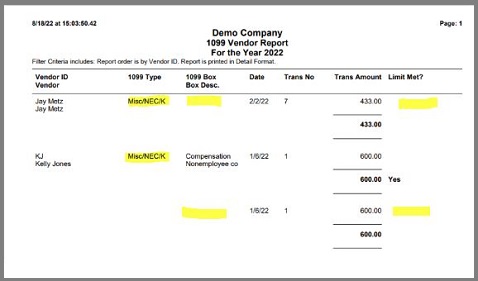 Accounts Payable Vendor Report