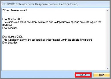 HRMC Error Response