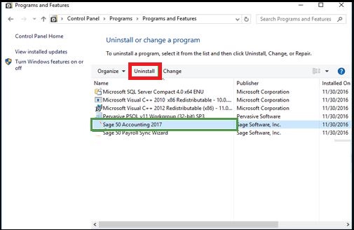 Uninstalling and Reinstalling Sage 50 