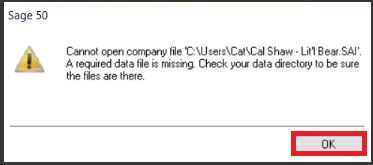 cannot open company file