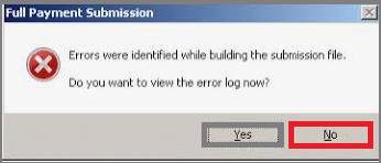 Error full payment submission 