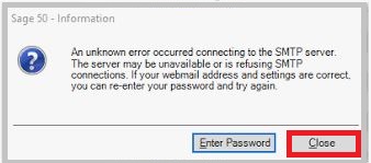 SMPT Server Error