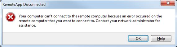 RemoteApp Disconnected