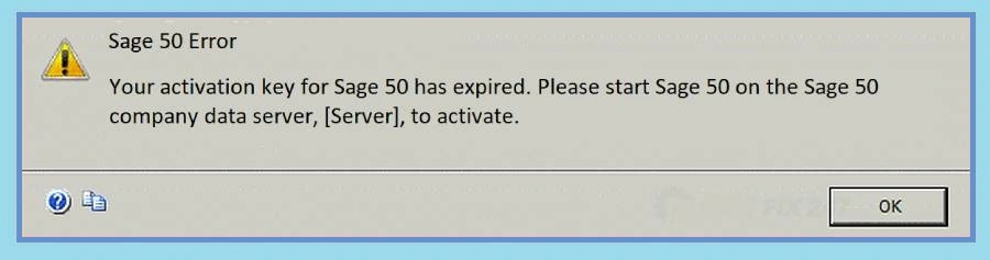 activation key of Sage 50 has expired